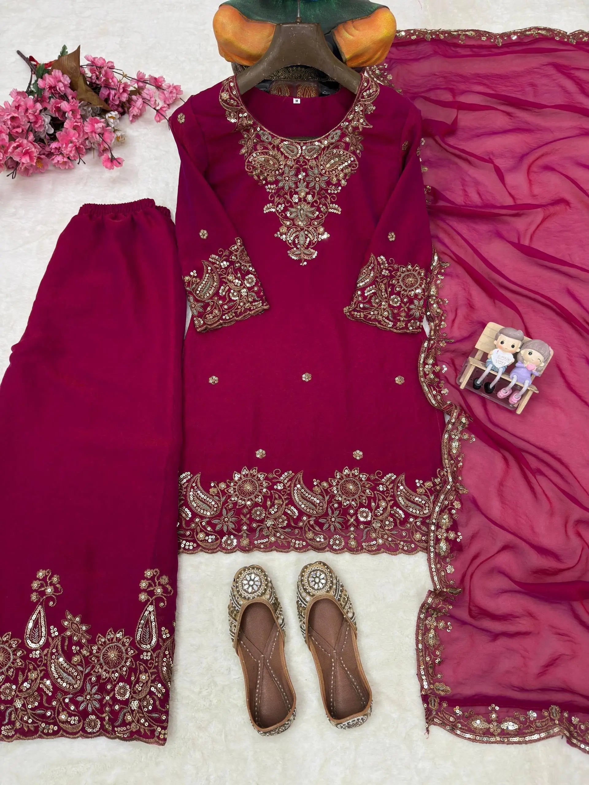 Embroidered Salwar Suit with Dupatta