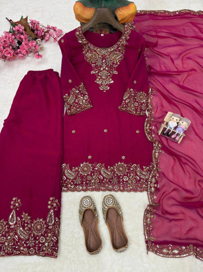 Embroidered Salwar Suit with Dupatta