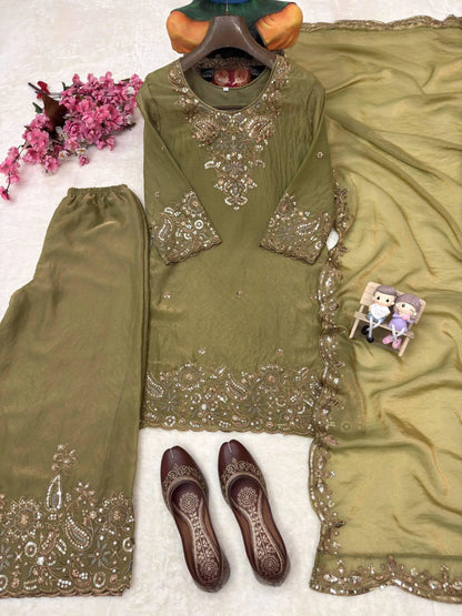 Embroidered Salwar Suit with Dupatta
