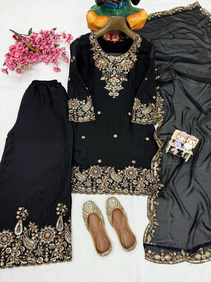 Embroidered Salwar Suit with Dupatta