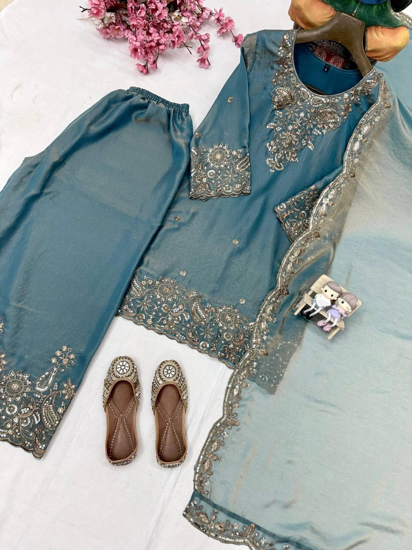 Embroidered Salwar Suit with Dupatta