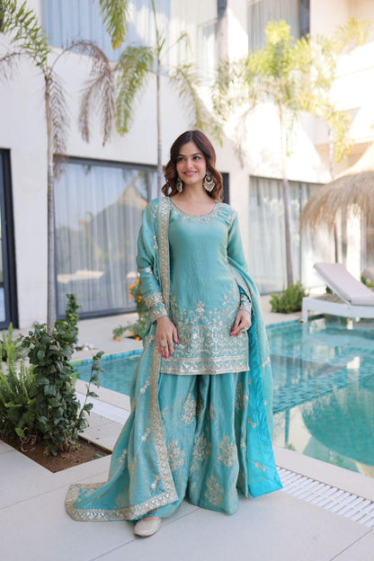 Embroidered Sharara Set