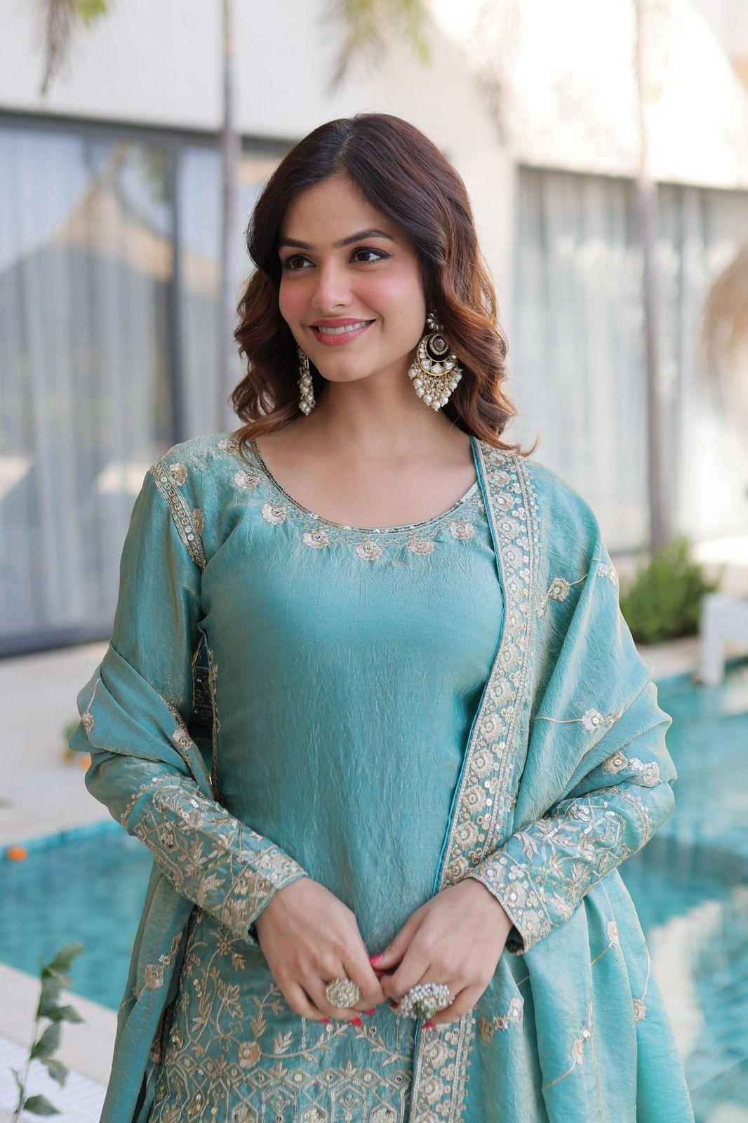 Embroidered Sharara Set