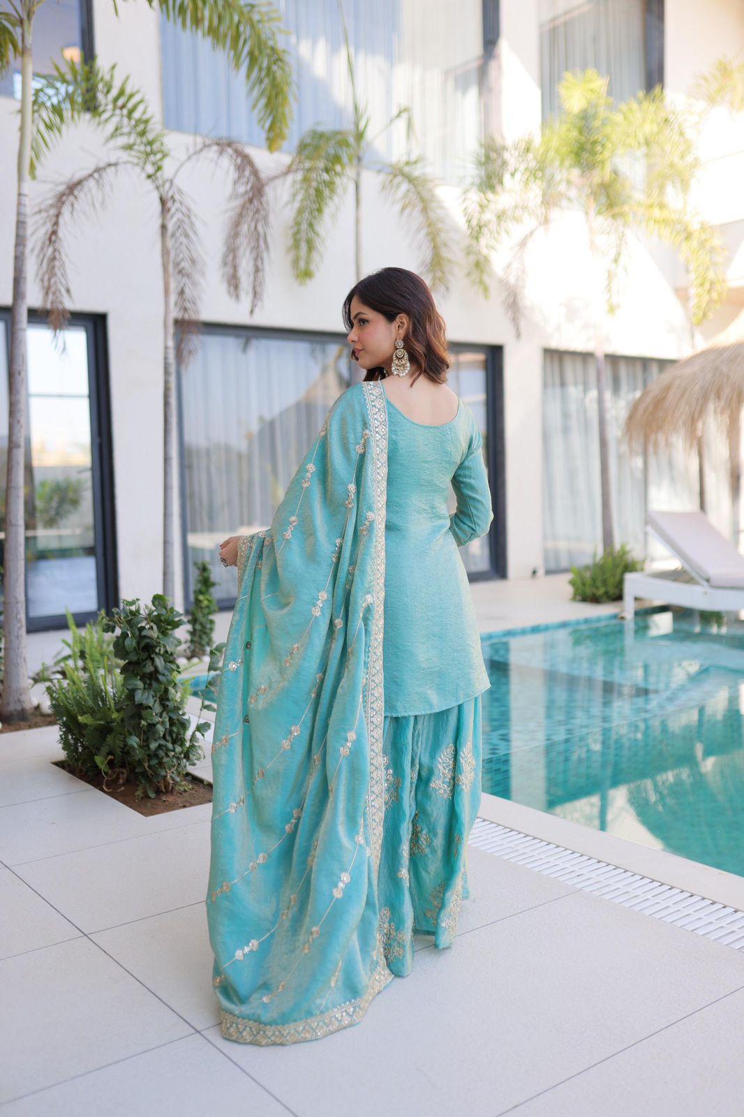 Embroidered Sharara Set