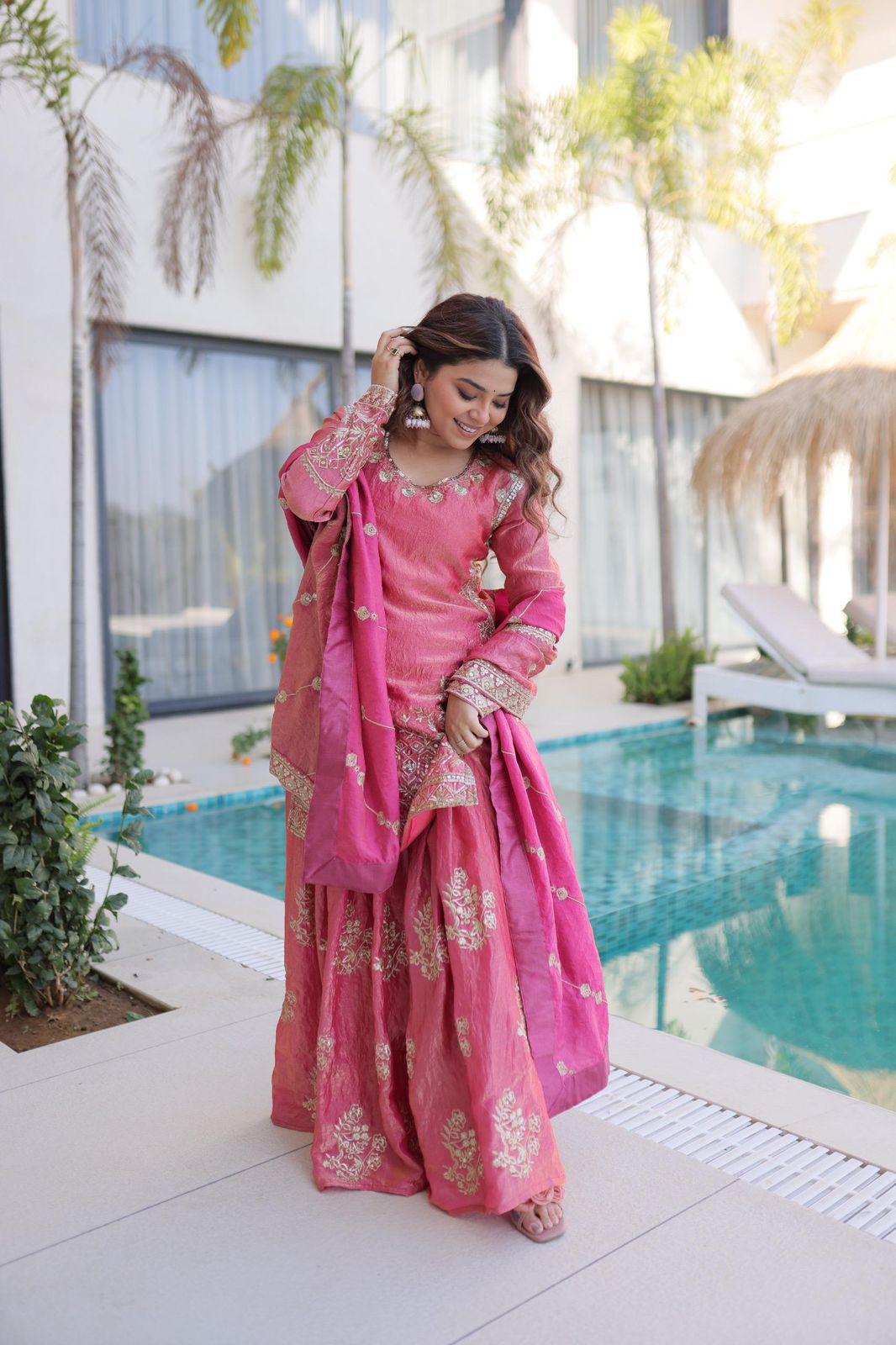 Embroidered Sharara Set