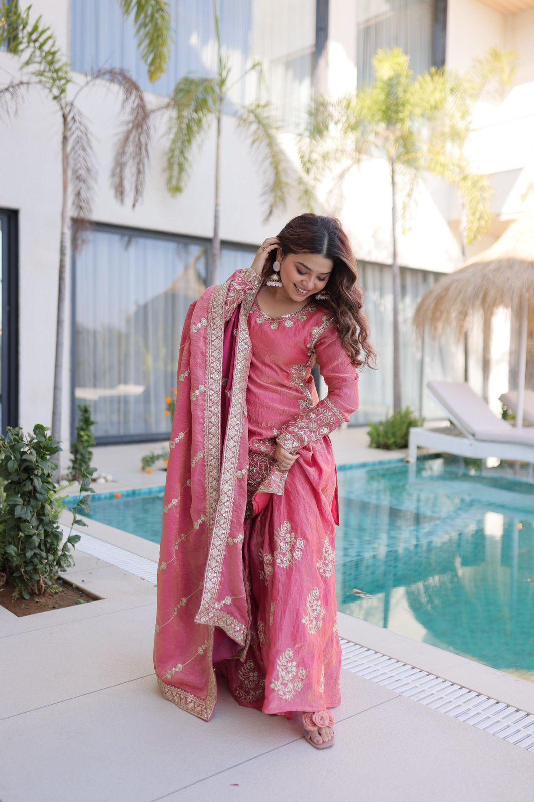 Embroidered Sharara Set