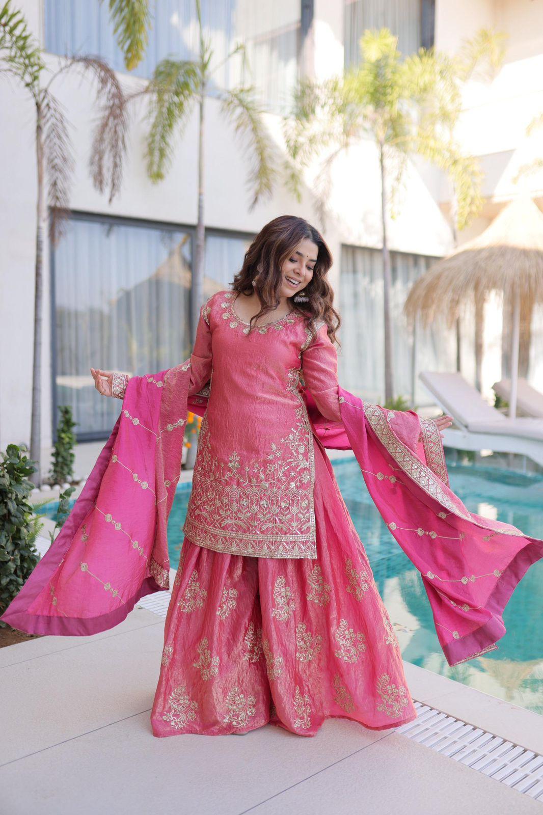 Embroidered Sharara Set