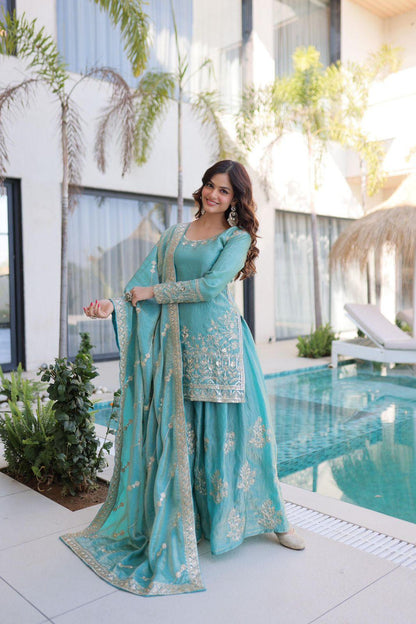 Embroidered Sharara Set