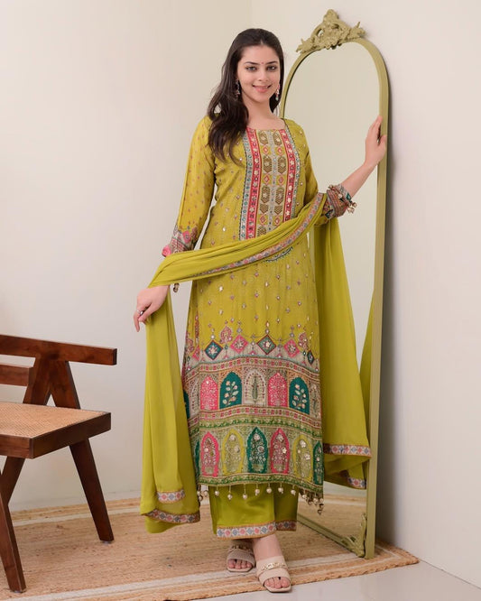 Embroidered Suit Set with Dupatta  Festive & Wedding Wear