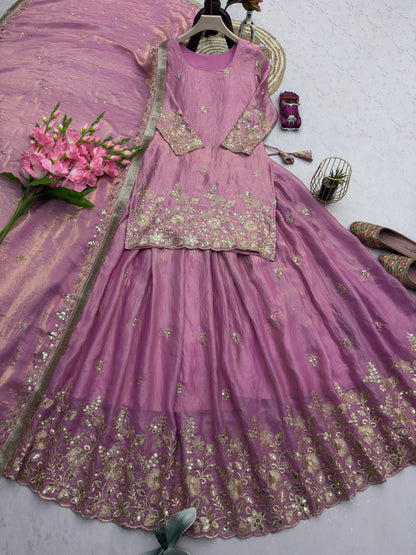 Embroidered Top Lehenga Set