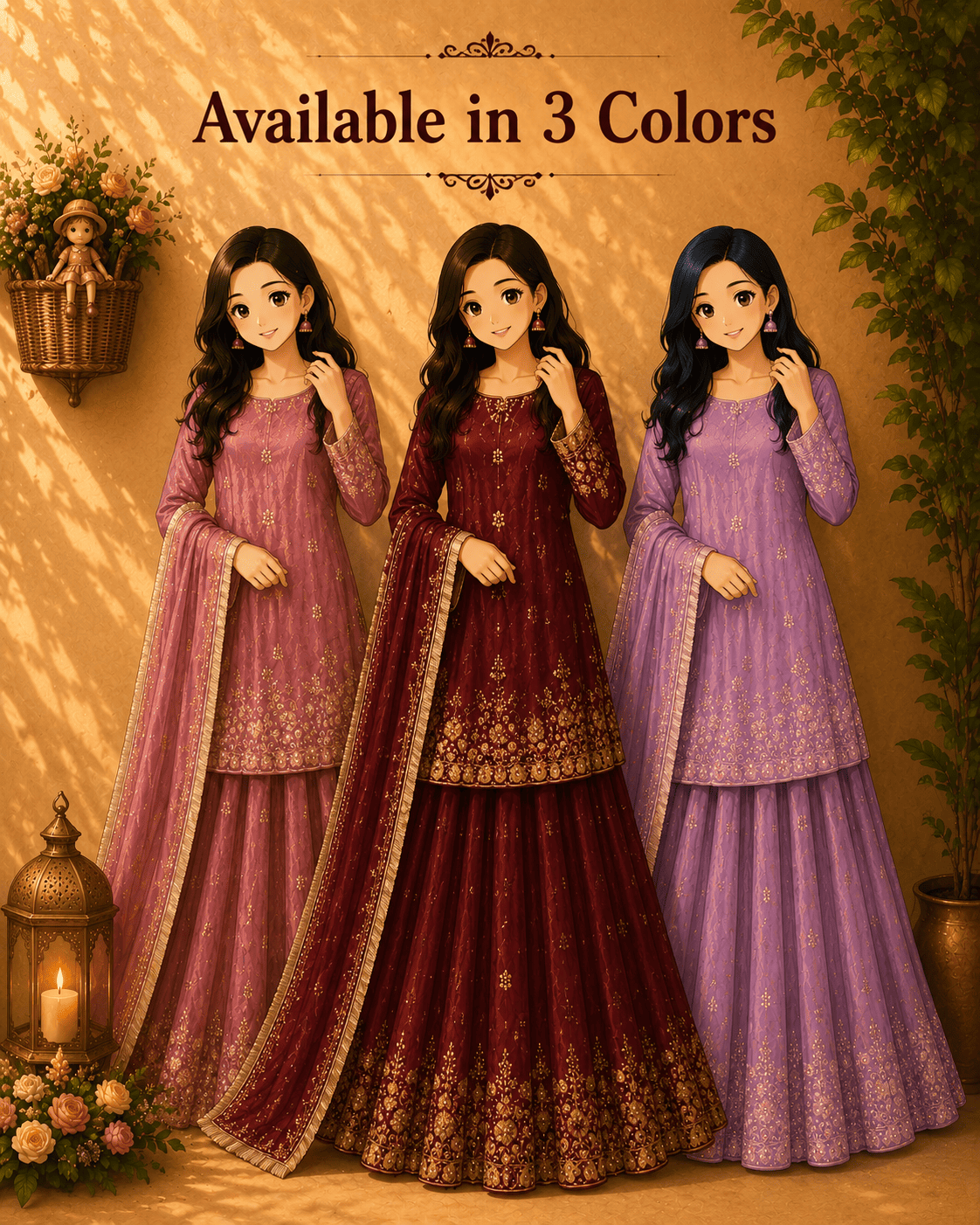 Embroidered Top Lehenga Set