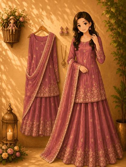Embroidered Top Lehenga Set