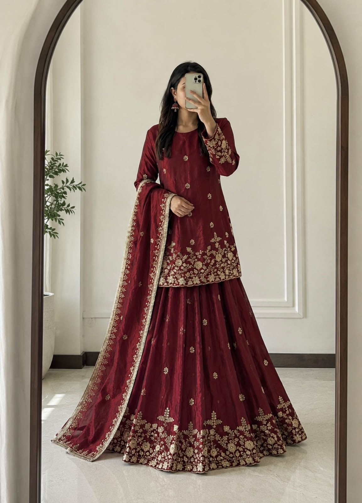 Embroidered Top Lehenga Set