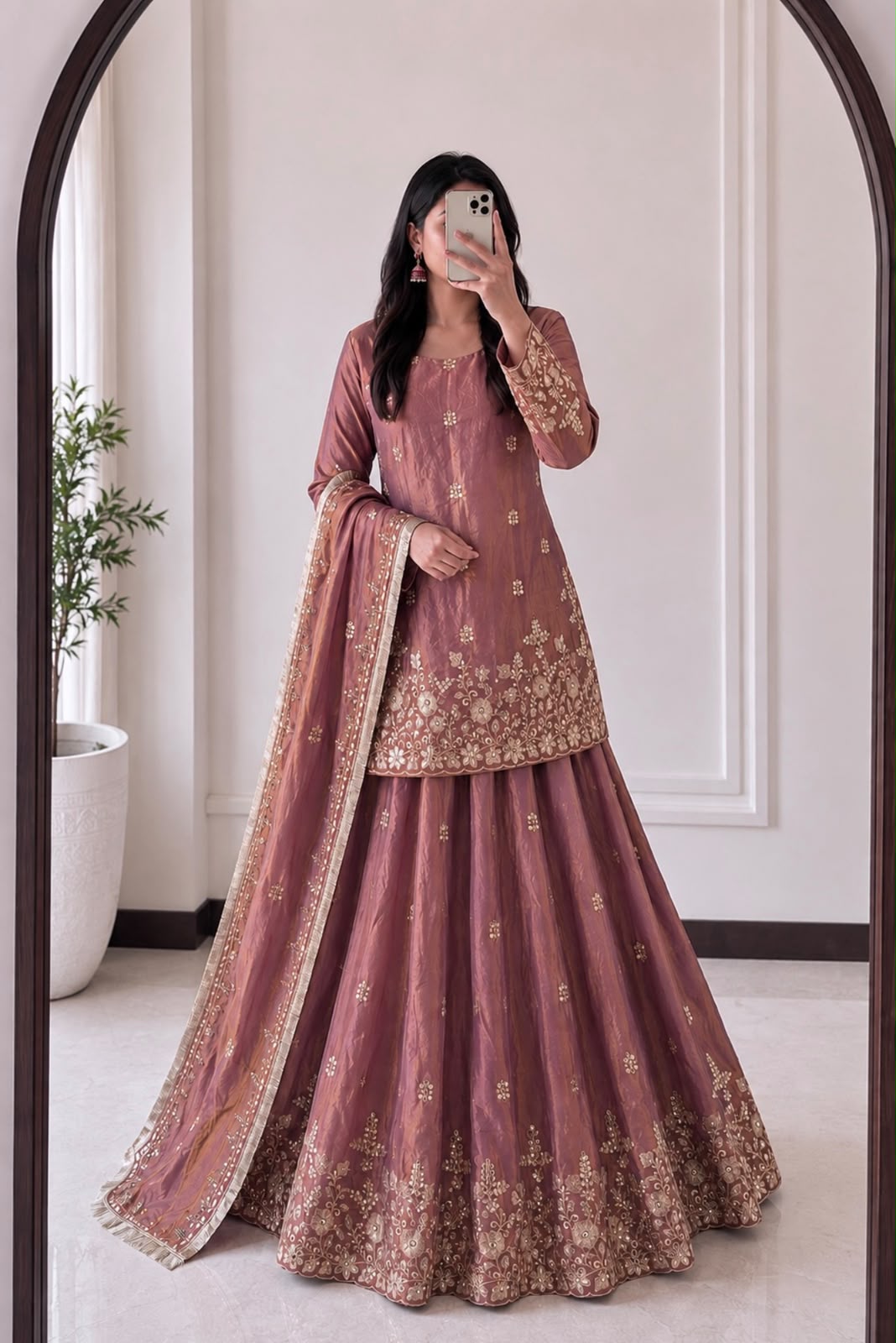 Embroidered Top Lehenga Set