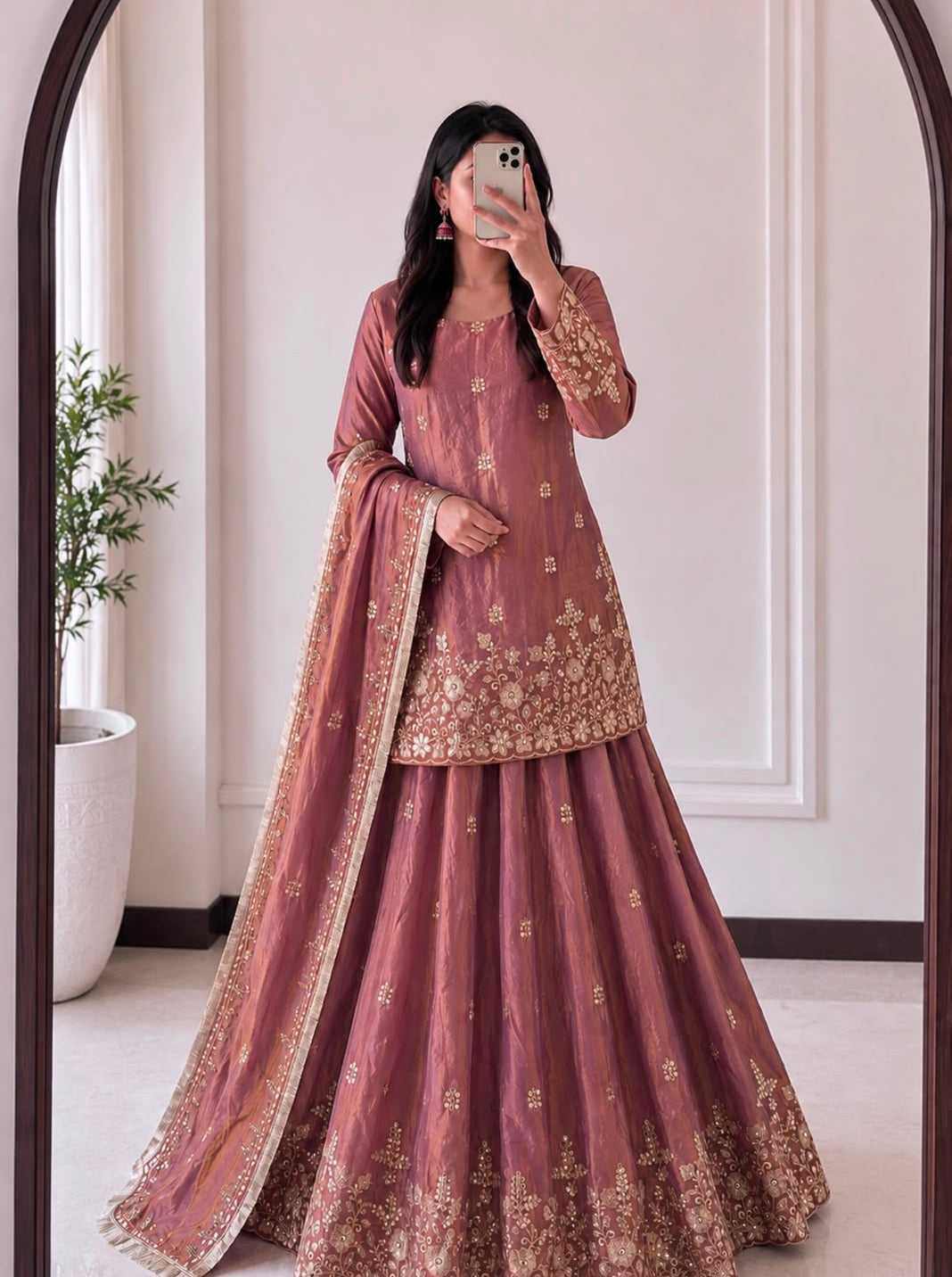 Embroidered Top Lehenga Set