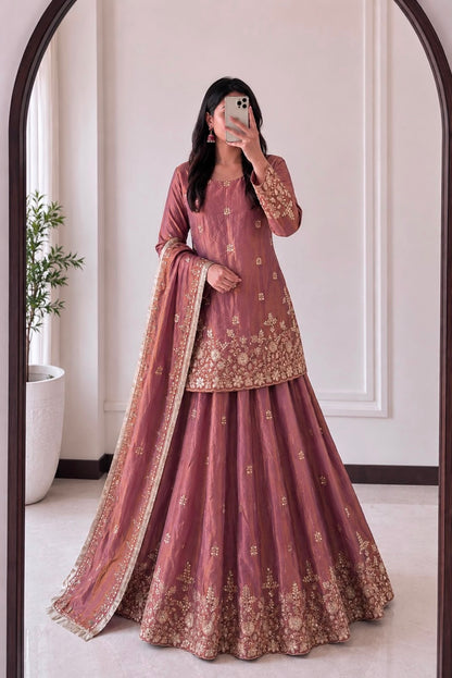 Embroidered Top Lehenga Set