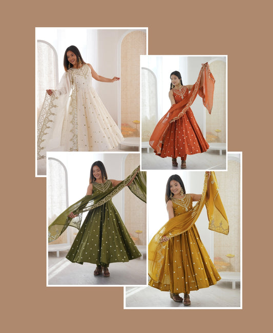 Embroidered Anarkali Dress Set