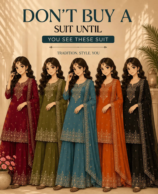 Embroidered Salwar Suit with Dupatta