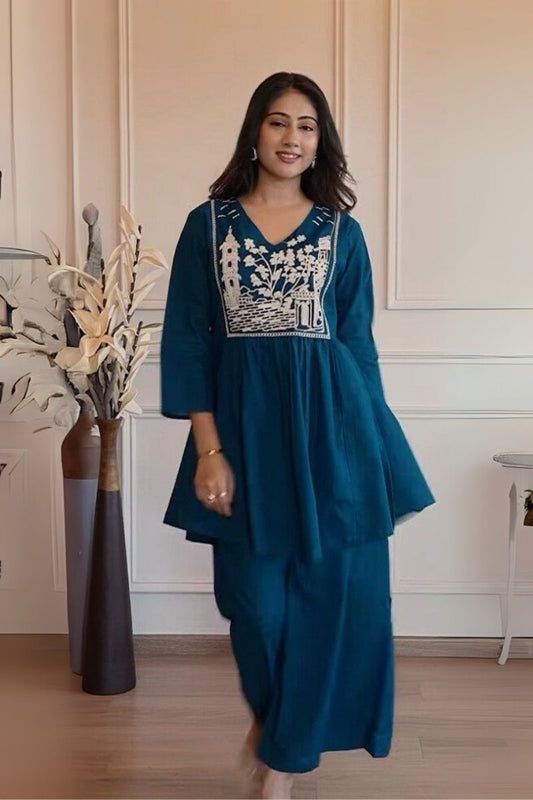Embroidery Designer Anarkali Kurti Set for Women