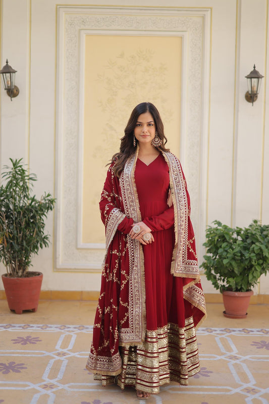 Faux Bloomimg Designer Gown for Women