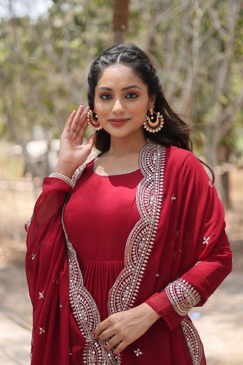 Faux Georgette Gown for Women  Wedding Wear