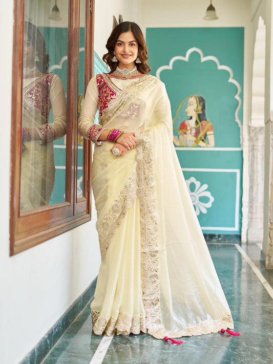 Fendy Saree with Gota Patti and Stitched Designer Blouse