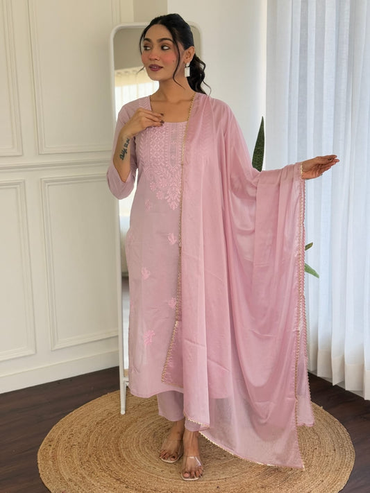 Festive Wear Kurti Set with Chinon Dupatta for Ladies