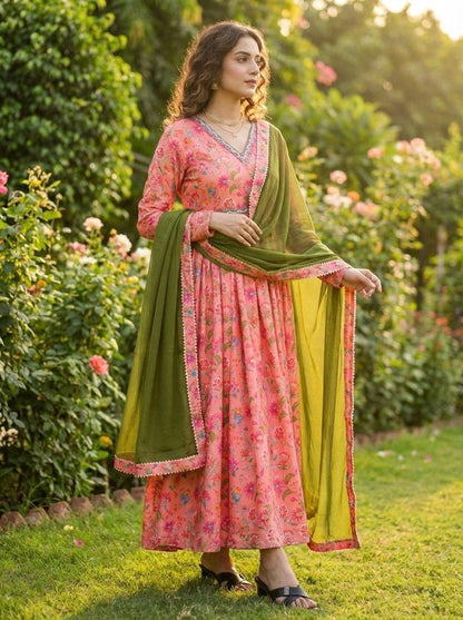 Floral Blush Anarkali Set