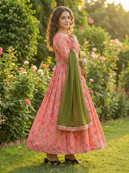 Floral Blush Anarkali Set