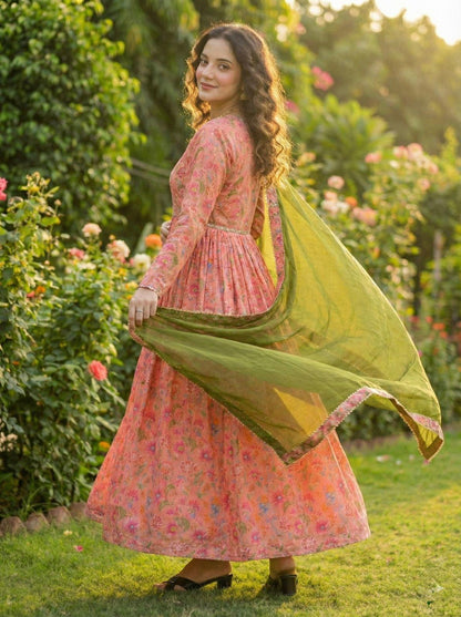 Floral Blush Anarkali Set