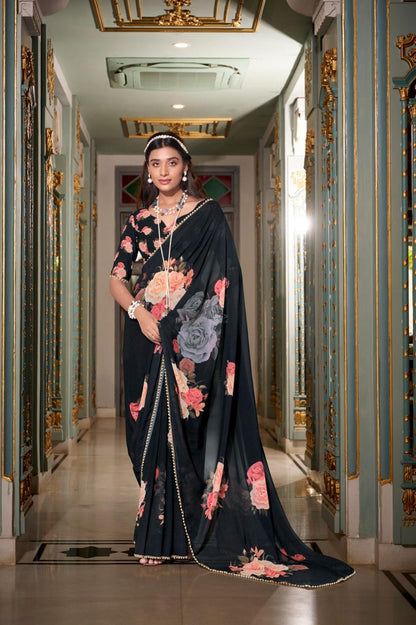 Floral Designer Silk Saree Party Wear Collection
