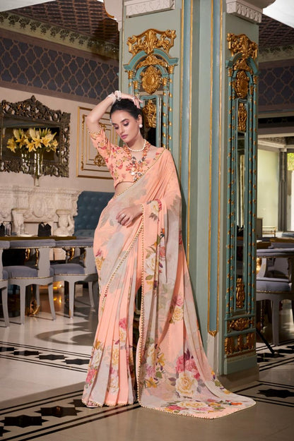 Floral Designer Silk Saree Party Wear Collection