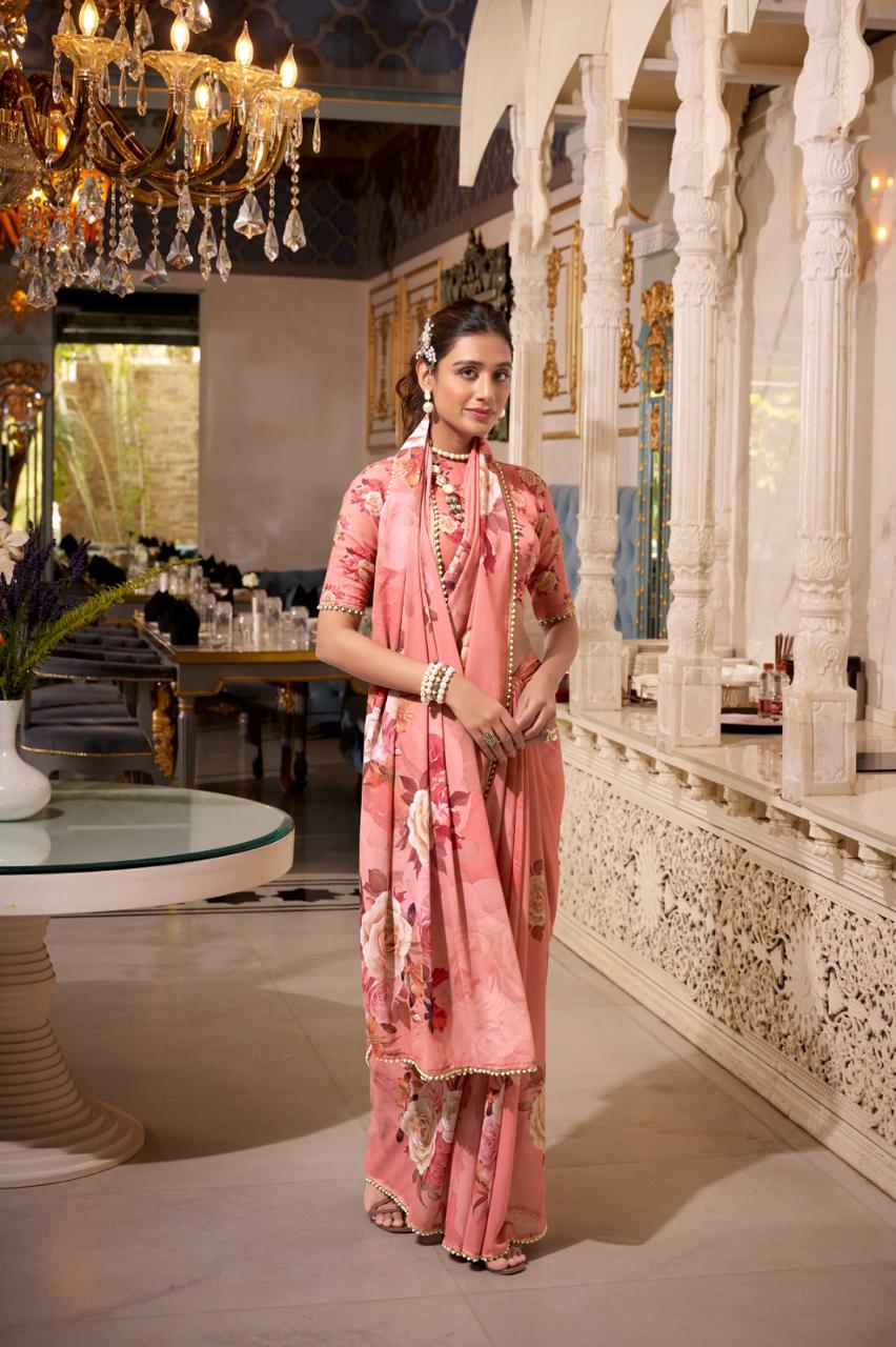 Floral Designer Silk Saree Party Wear Collection