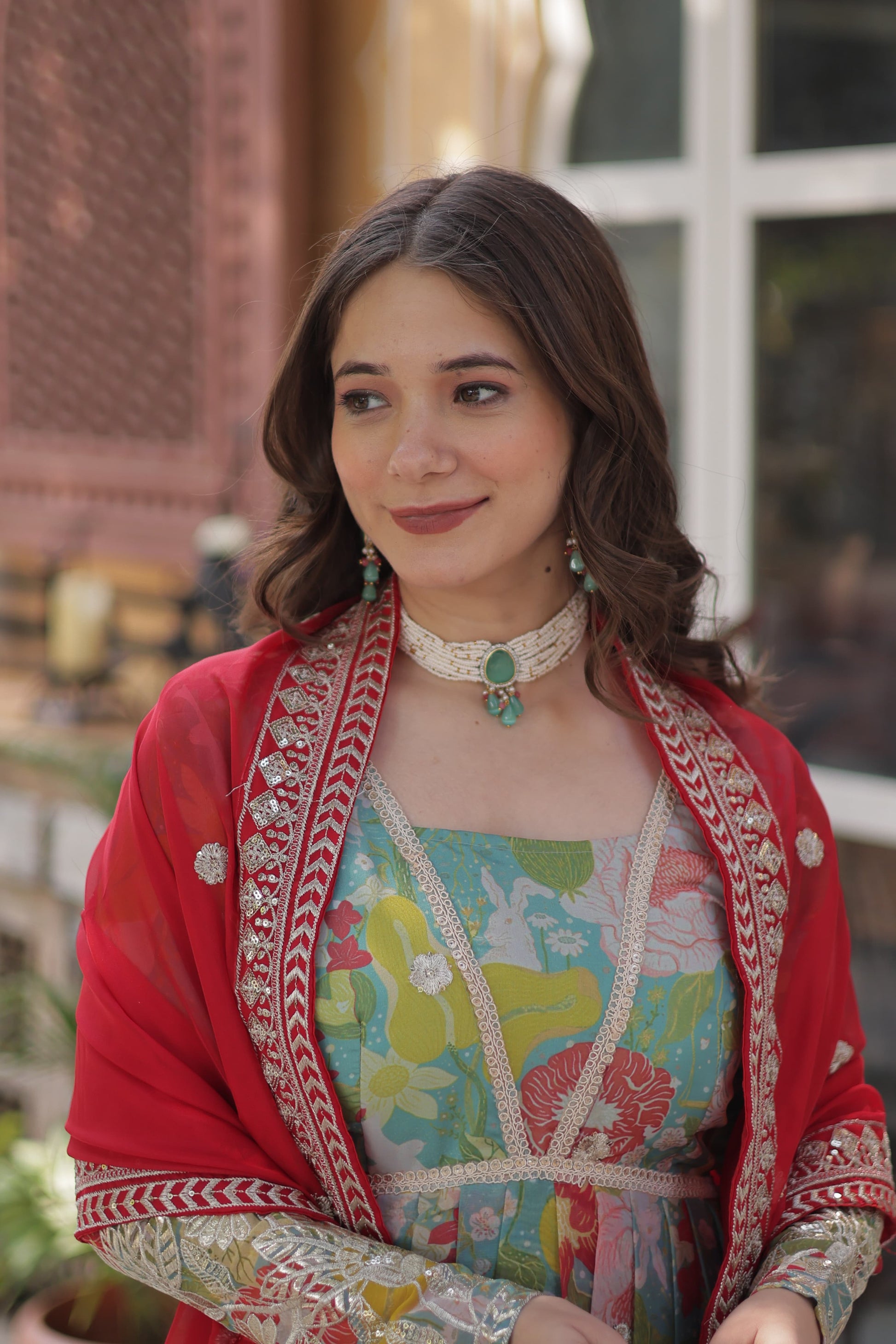 Floral Embroidered Anarkali Set for Festive & Wedding Wear