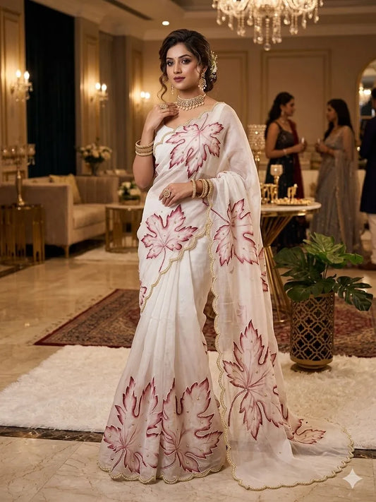 Floral Embroidered Saree