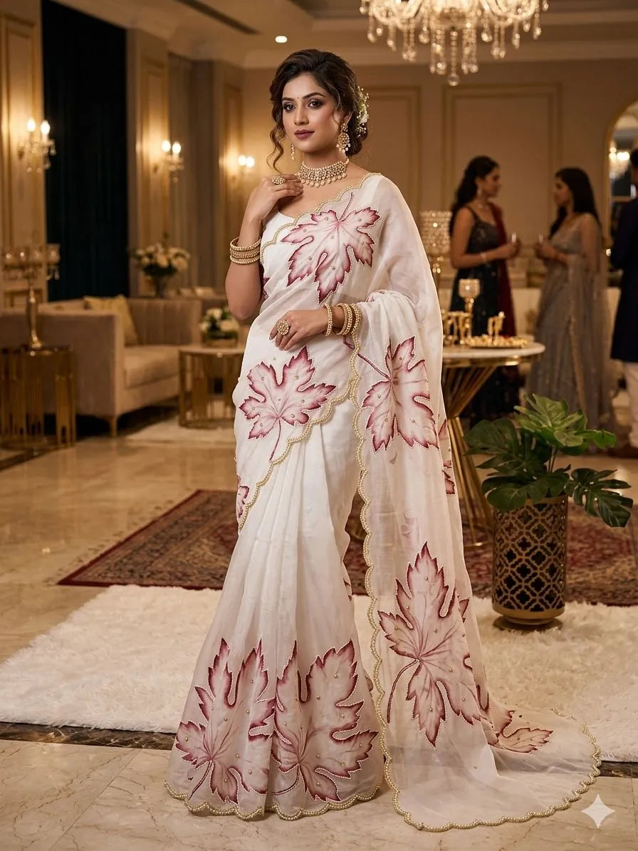 Floral Embroidered Saree