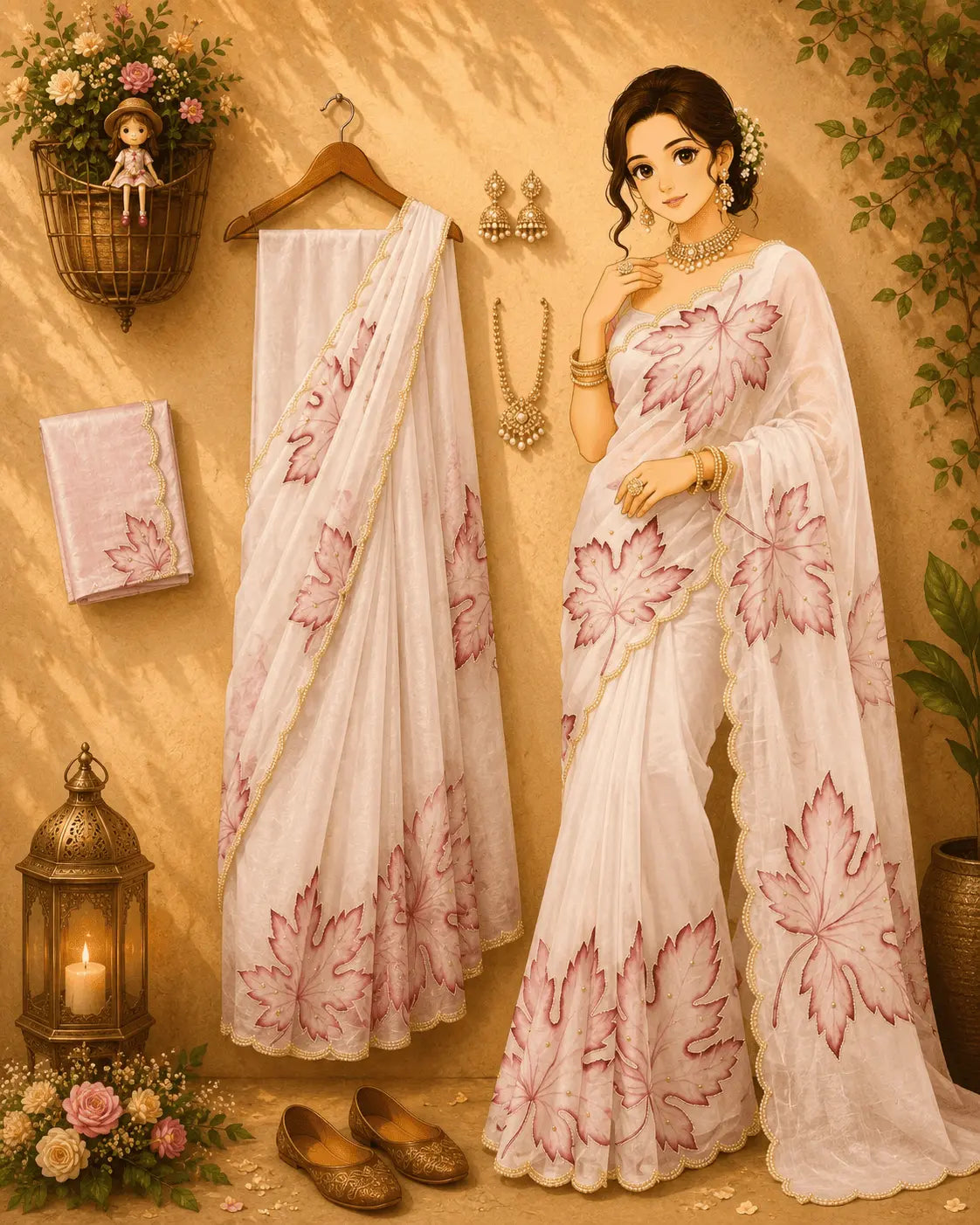 Floral Embroidered Saree