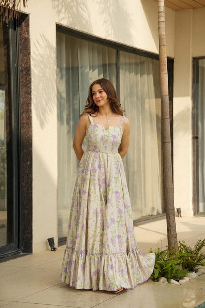 Floral Fit and Flare Rayon Dress for Festive and Daily Wear