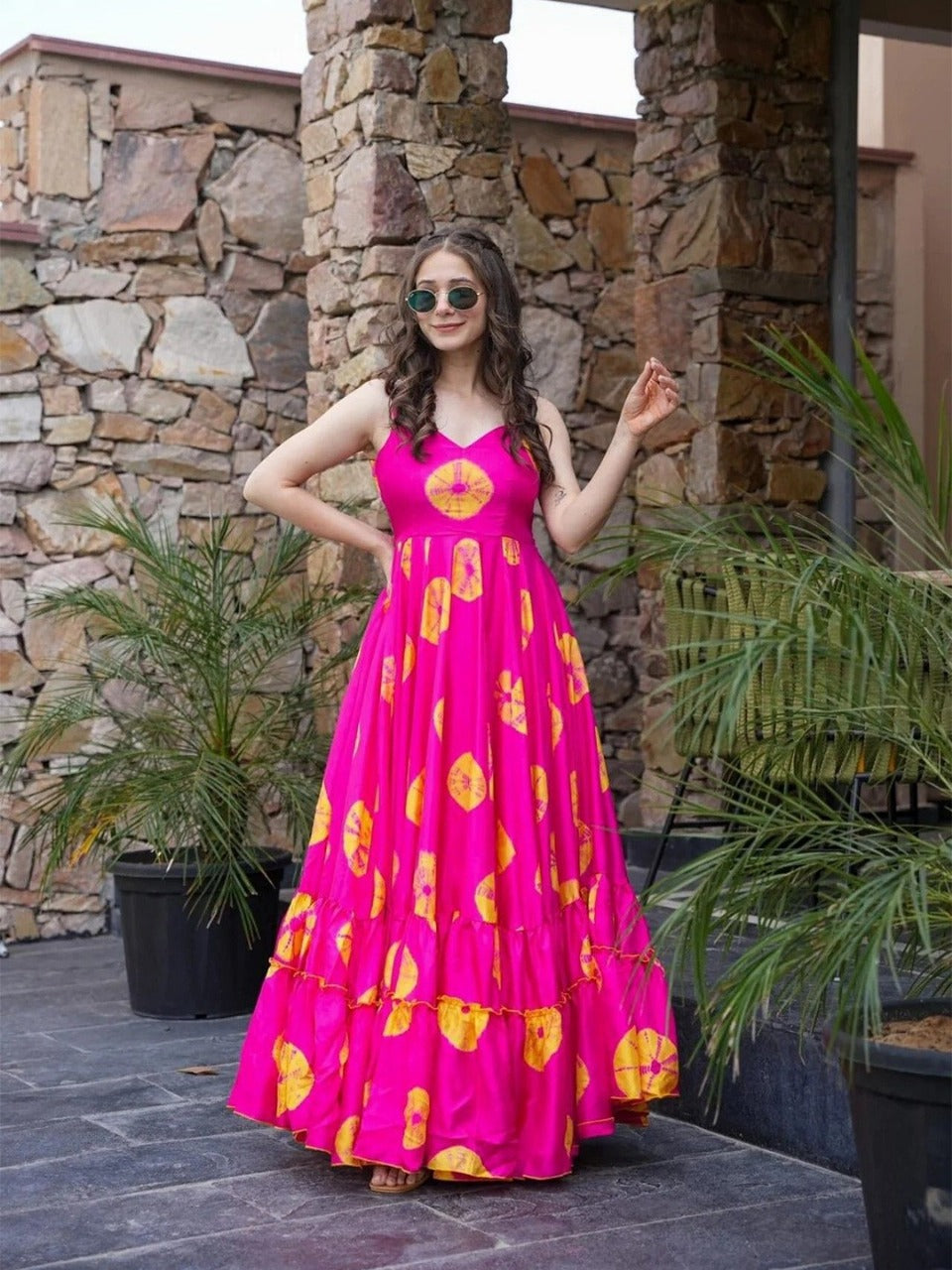 Floral Fit and Flare Rayon Dress for Rakshabandhan & More