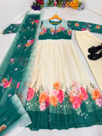 Floral Georgette Gown for Women