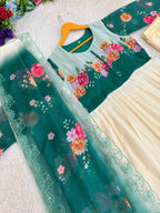 Floral Georgette Gown for Women