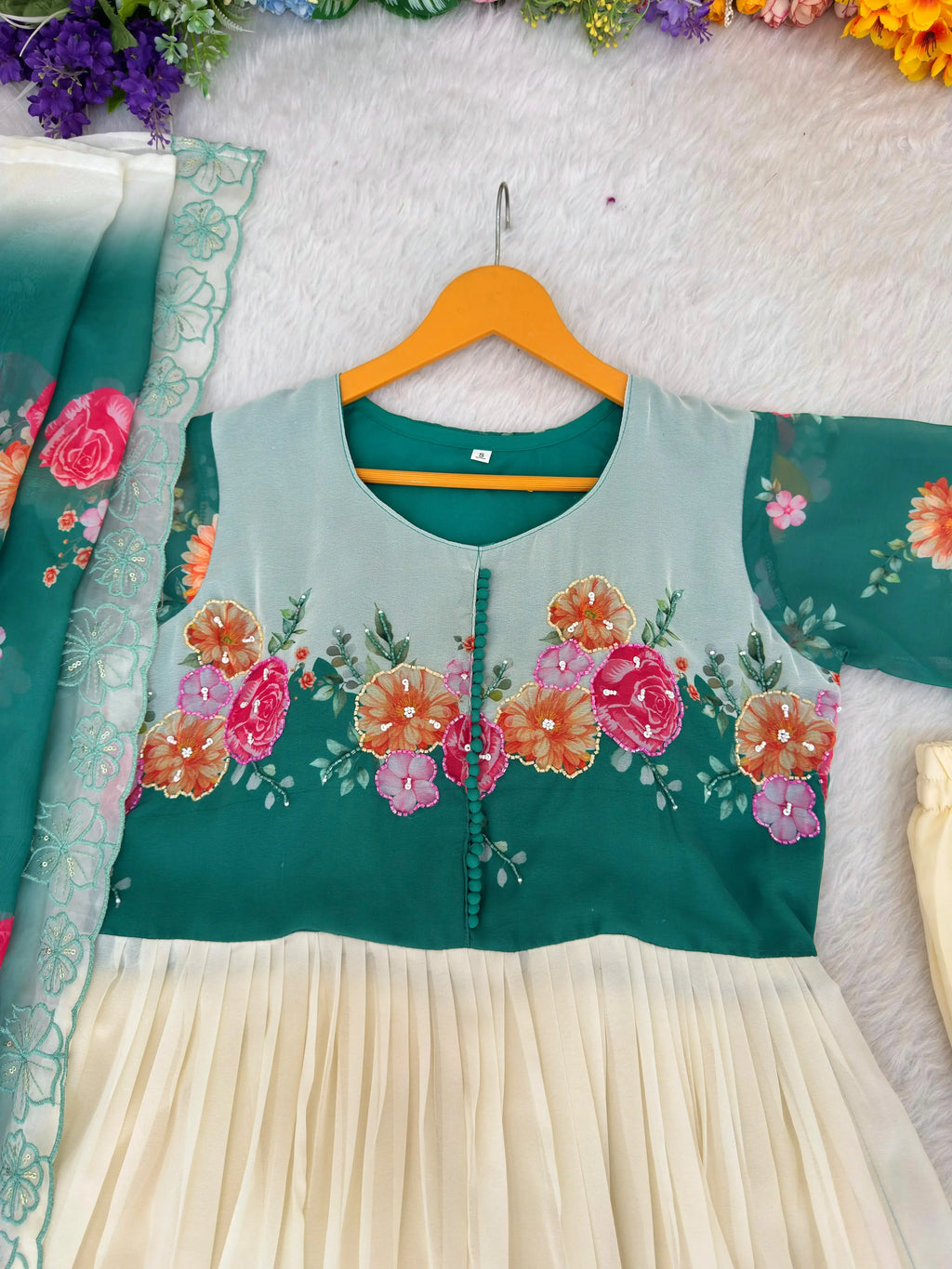 Floral Georgette Gown for Women