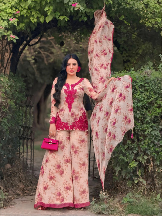Floral Printed Palazzo Suit for Women