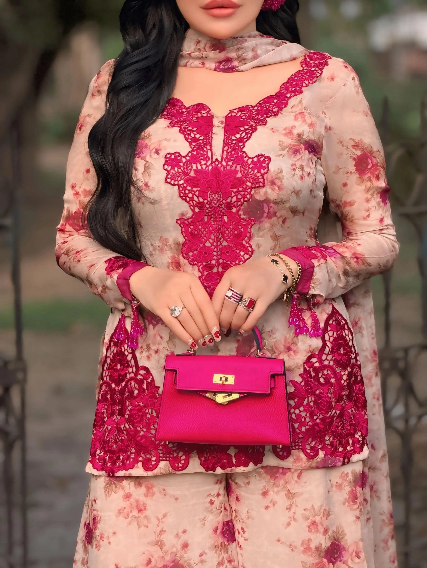 Floral Printed Palazzo Suit for Women