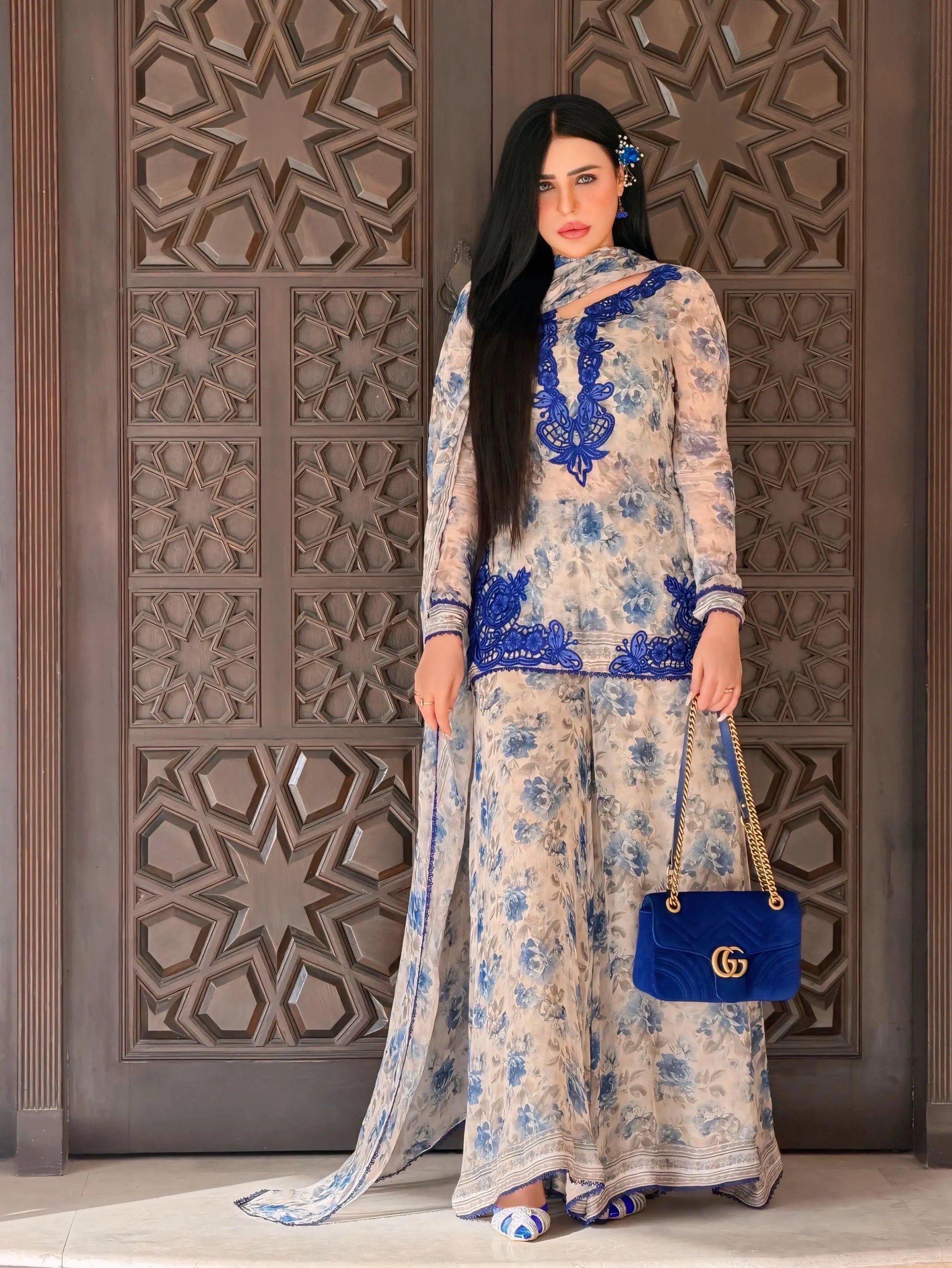 Floral Printed Palazzo Suit for Women