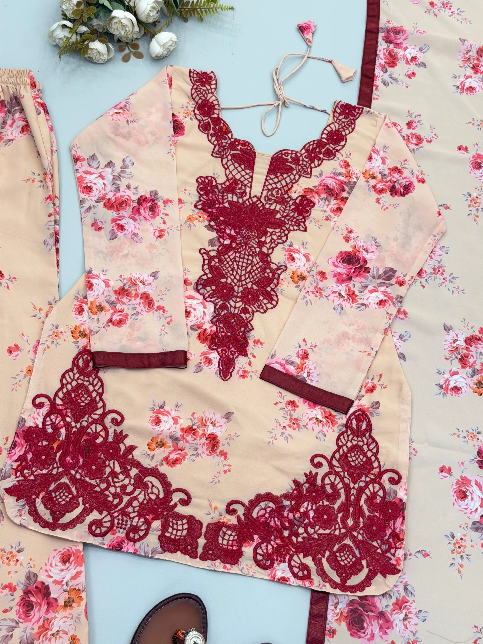 Floral Printed Palazzo Suit for Women