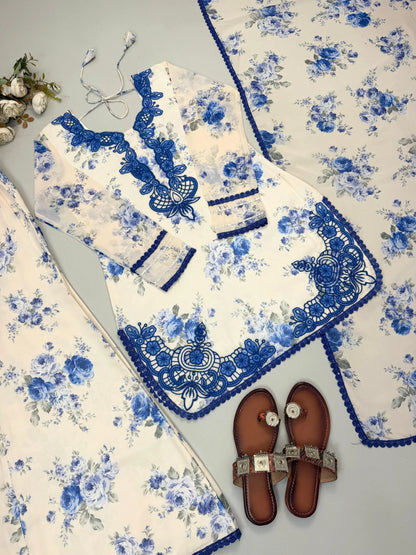 Floral Printed Palazzo Suit for Women