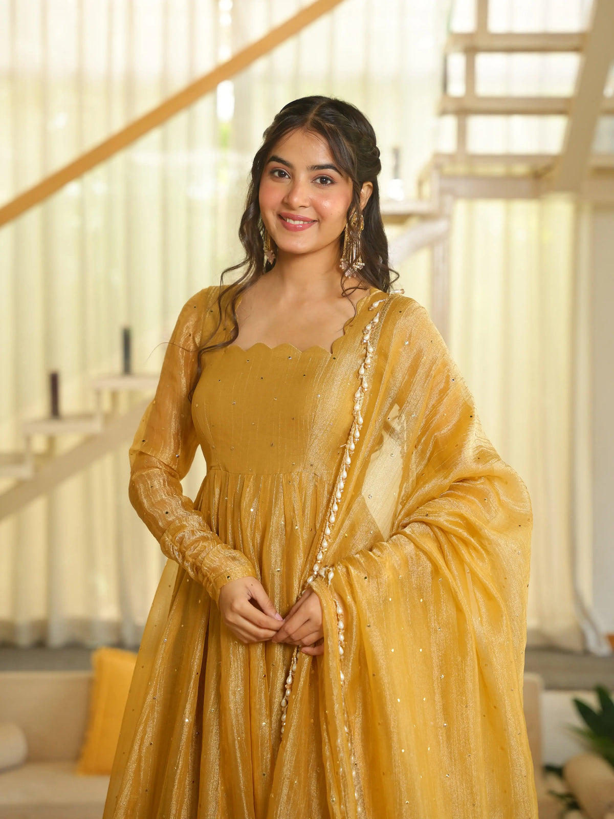 Full-Length Party Wear Gown Set