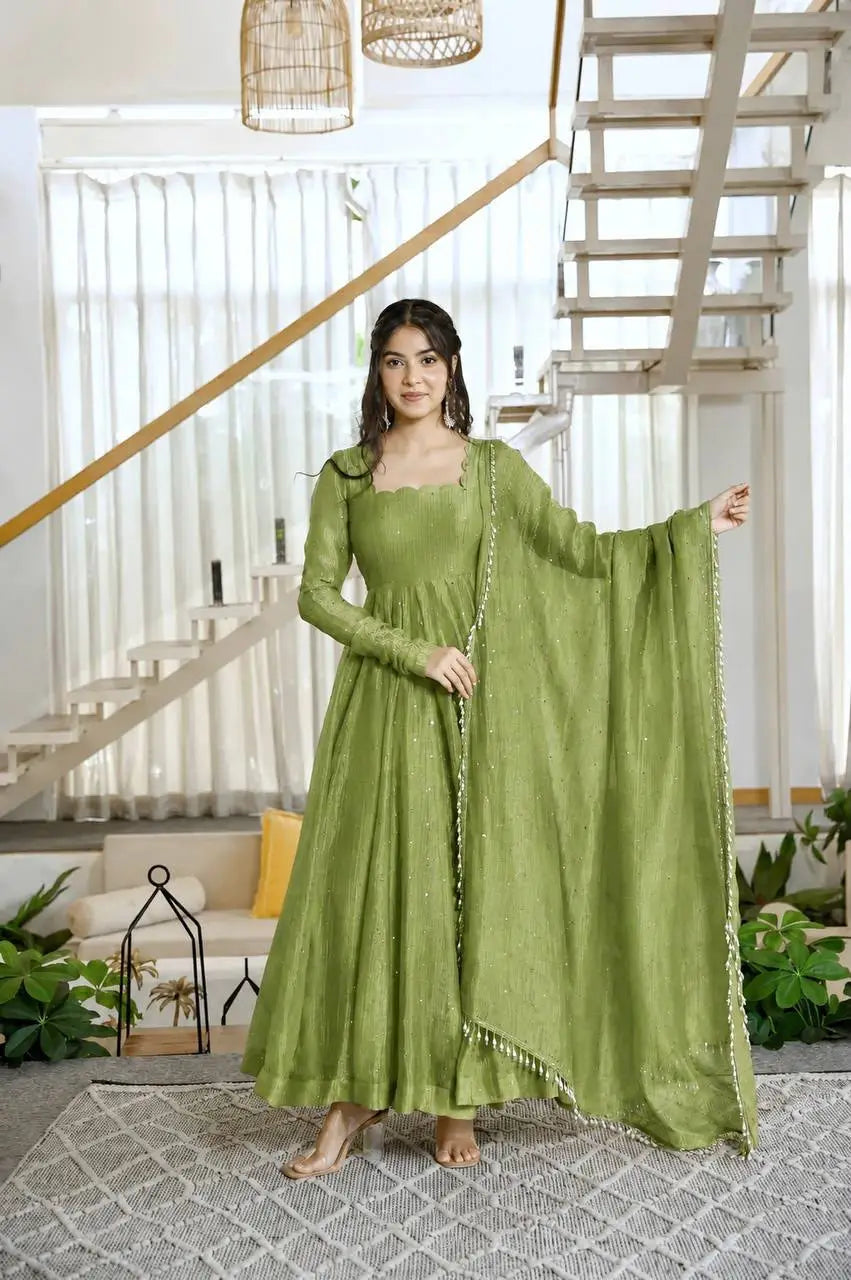 Full-Length Party Wear Gown Set