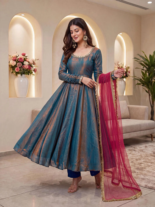 Full Sleeve Anarkali Gown Set